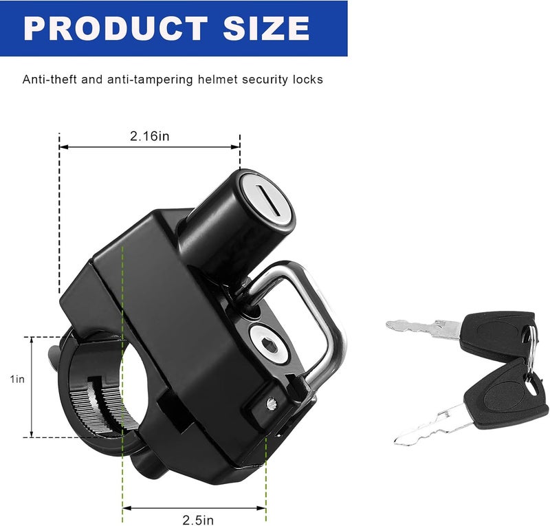 KVAEY Motorcycle Helmet Lock, Aluminum Alloy Anti Theft Helmet Security Locks, Universal Tamper-Proof Helmet Locks for Motorbike Scooter Bike, Motorcycle Accessories (1PCS) - Image 2